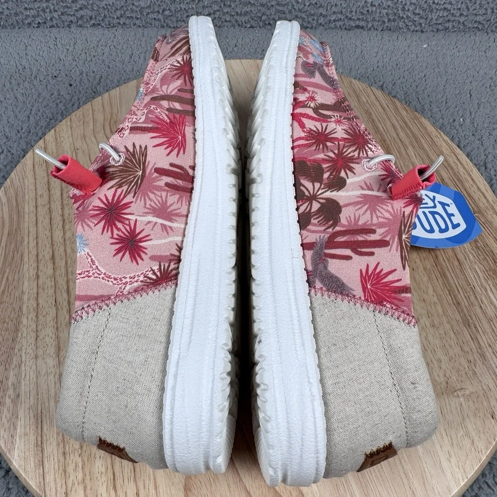Hey Dude Wendy Funk Oasis Womens Size 10 Pink Southwestern Desert Slip On Shoes